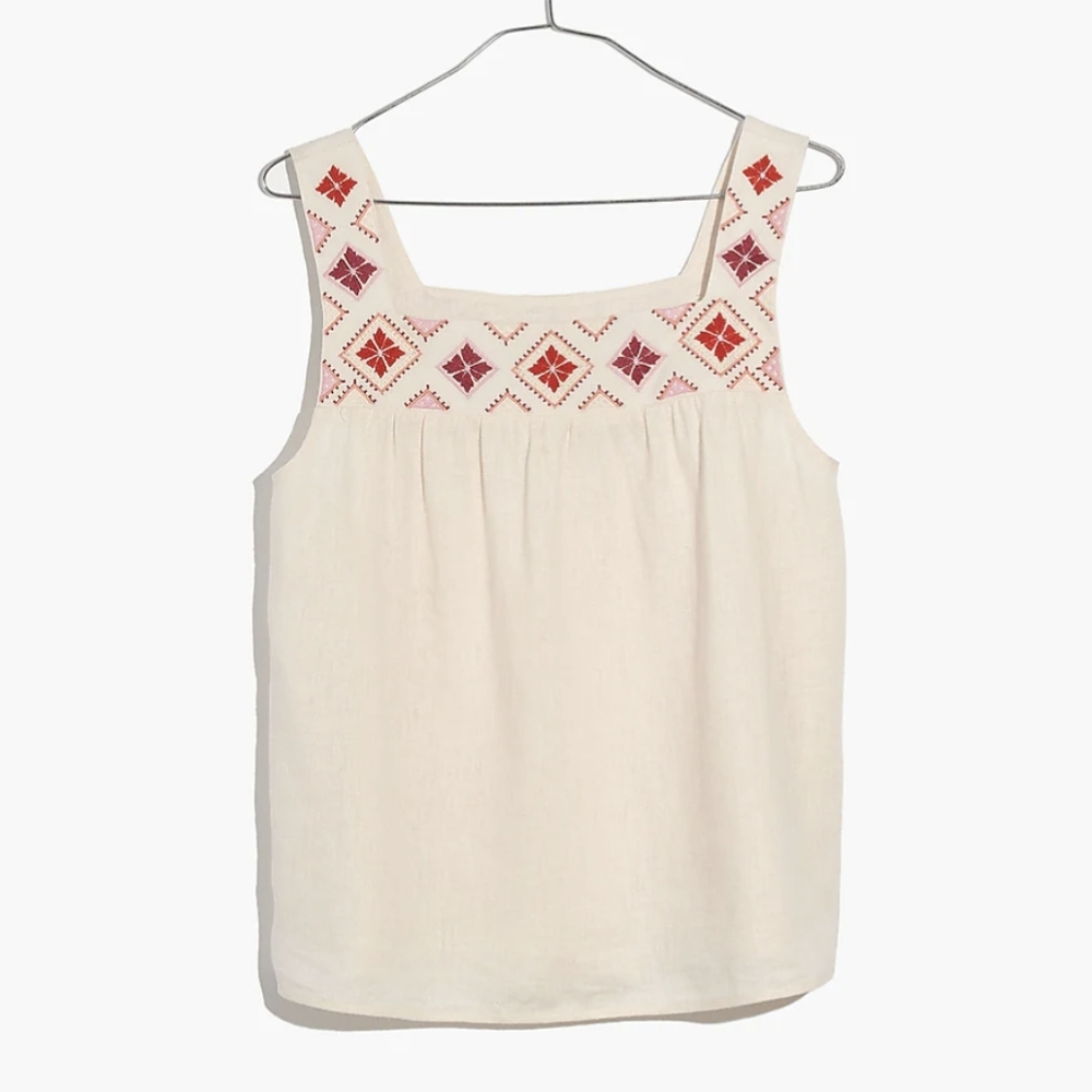 Embroidered Island Tank Top